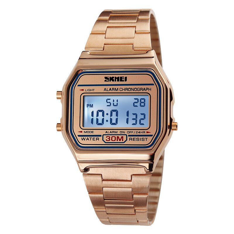 Skmei 1123 Reloj Digital Para Hombre Con Pantalla Luminosa A Prueba De Agua Estilo De Moda Acero Completo 30 M