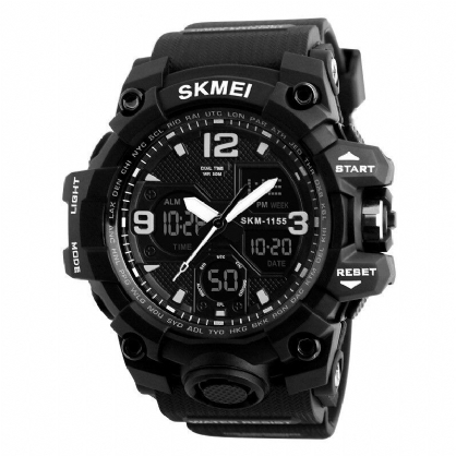 Skmei 1155b Militar Multifunción Chrono Alarm El Light Impermeable Deporte Al Aire Libre Hombres Reloj Digital Dual