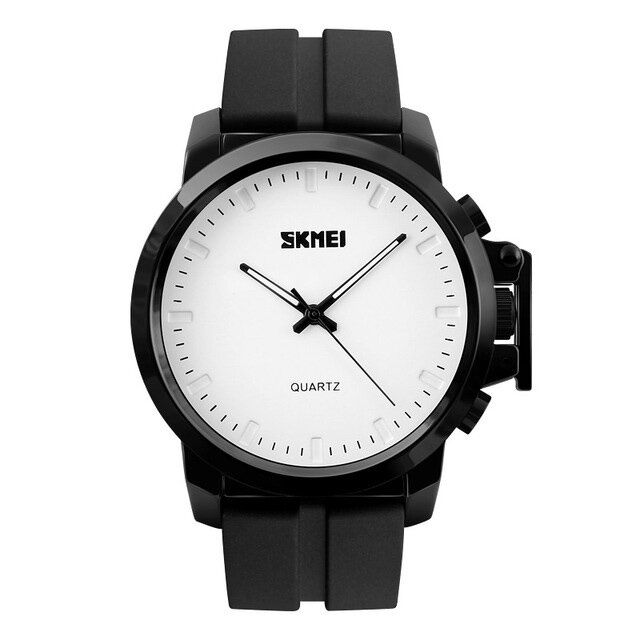 Skmei 1208 Reloj De Cuarzo Con Correa De Silicona Resistente Al Agua Estilo Empresarial Simple Y Grande Esfera Grande