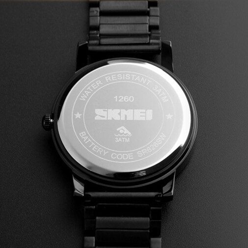 Skmei 1260 Pantalla Luminosa Moda Hombres Semana Mes Pantalla Reloj De Cuarzo Con Correa De Acero Inoxidable Impermeable