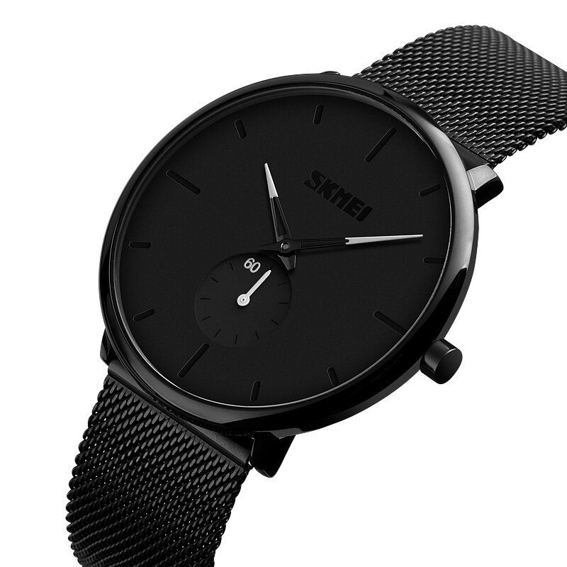 Skmei 9185 Reloj De Pulsera Ultradelgado Y Sencillo De Estilo Casual Para Hombre Reloj De Pulsera De Malla De Acero Inoxidable Reloj De Cuarzo