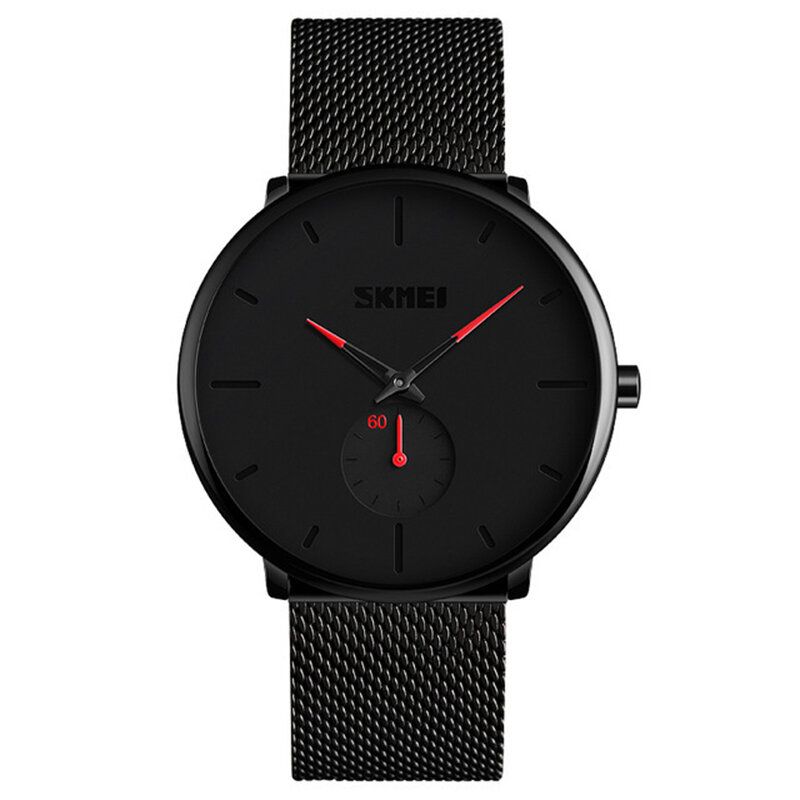 Skmei 9185 Reloj De Pulsera Ultradelgado Y Sencillo De Estilo Casual Para Hombre Reloj De Pulsera De Malla De Acero Inoxidable Reloj De Cuarzo