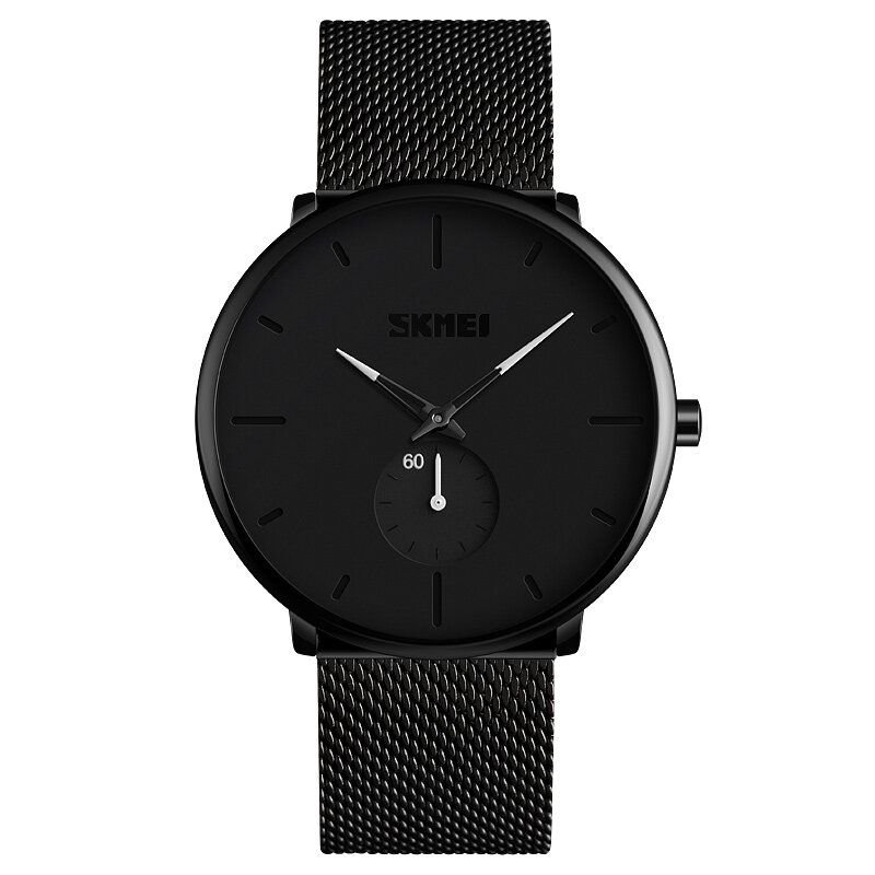 Skmei 9185 Reloj De Pulsera Ultradelgado Y Sencillo De Estilo Casual Para Hombre Reloj De Pulsera De Malla De Acero Inoxidable Reloj De Cuarzo