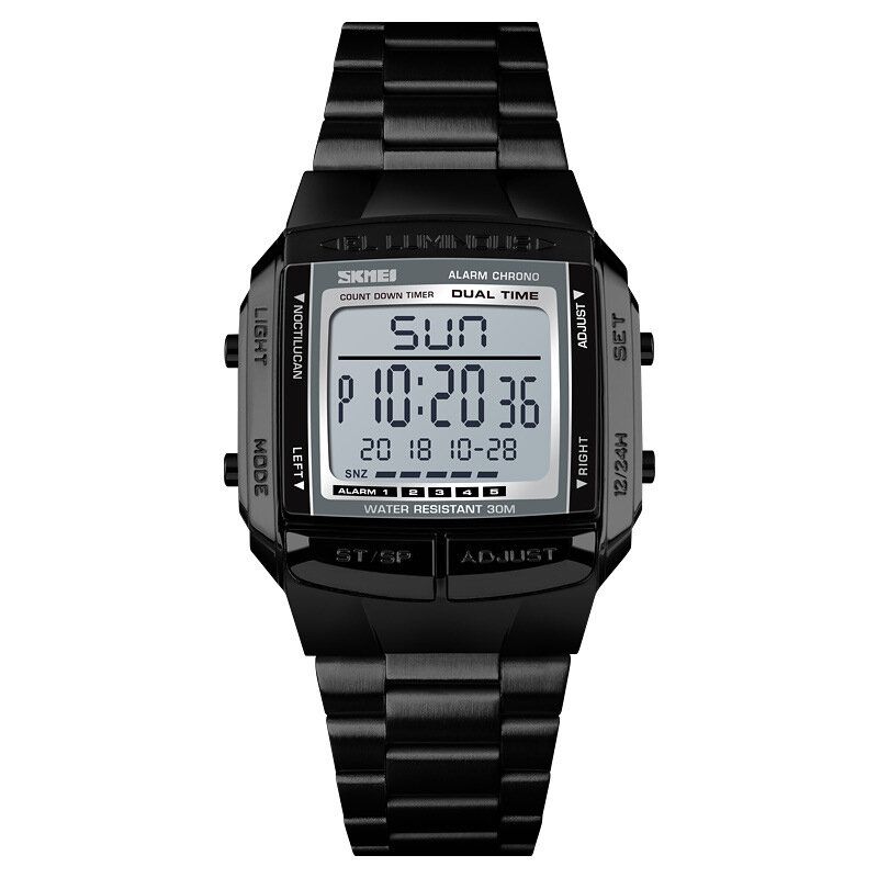 Skmei Pantalla Luminosa Multifuncional Calendario Cronómetro Reloj Despertador 3atm Reloj Digital Impermeable Para Hombres