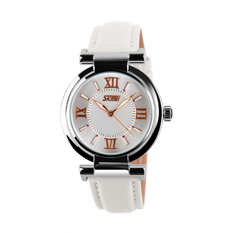 Skmei Reloj De Moda Para Mujer Reloj De Cuarzo Informal Con Correa De Cuero Impermeable