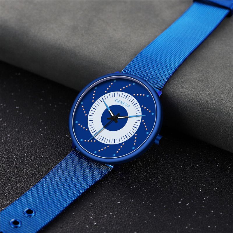 Sloggi Fashion Casual Luminous Spiral Dial Alloy Mesh Band Hombres Reloj De Pulsera De Cuarzo