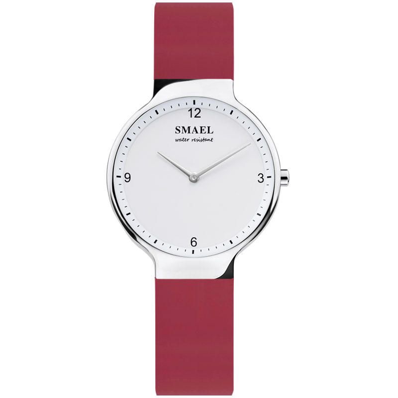 Smael 1835 Reloj De Cuarzo Resistente Al Agua Con Correa De Silicona De Moda Simple Para Mujer