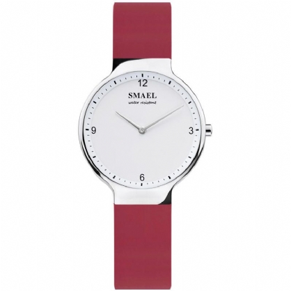 Smael 1835 Reloj De Cuarzo Resistente Al Agua Con Correa De Silicona De Moda Simple Para Mujer