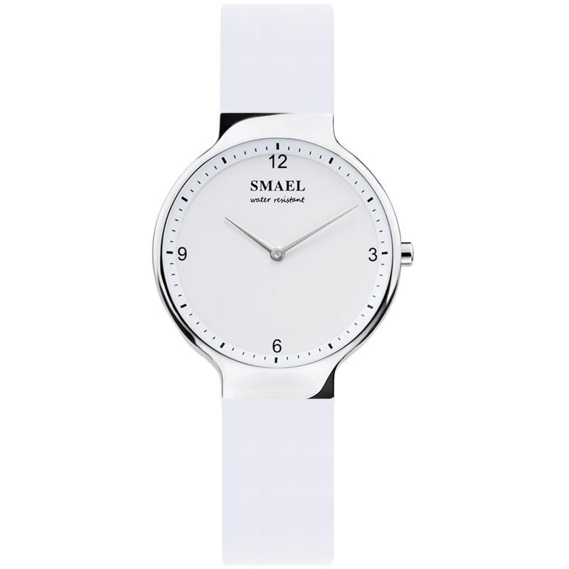 Smael 1835 Reloj De Cuarzo Resistente Al Agua Con Correa De Silicona De Moda Simple Para Mujer