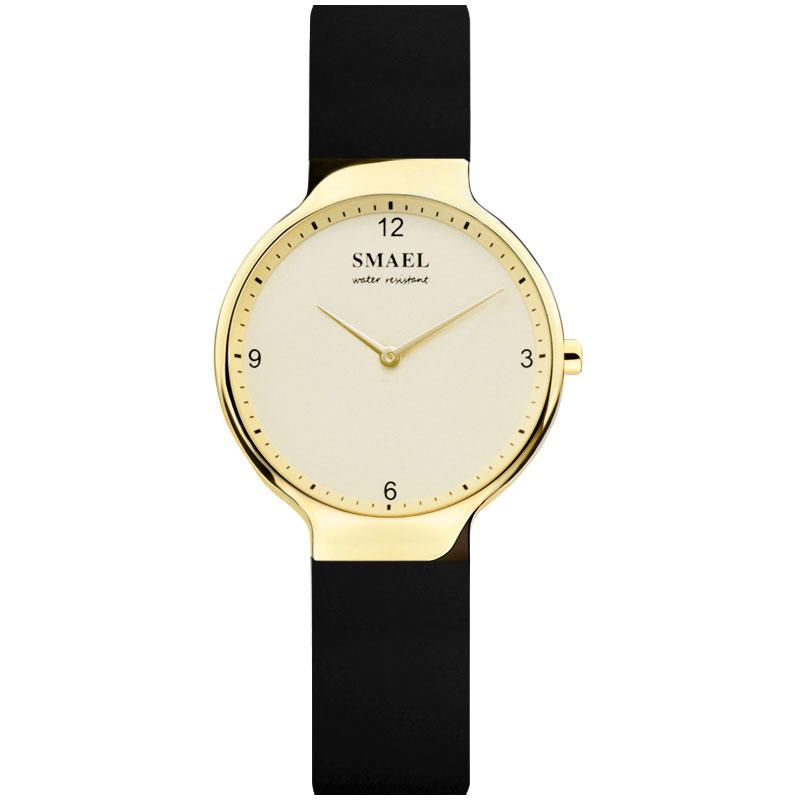 Smael 1835 Reloj De Cuarzo Resistente Al Agua Con Correa De Silicona De Moda Simple Para Mujer