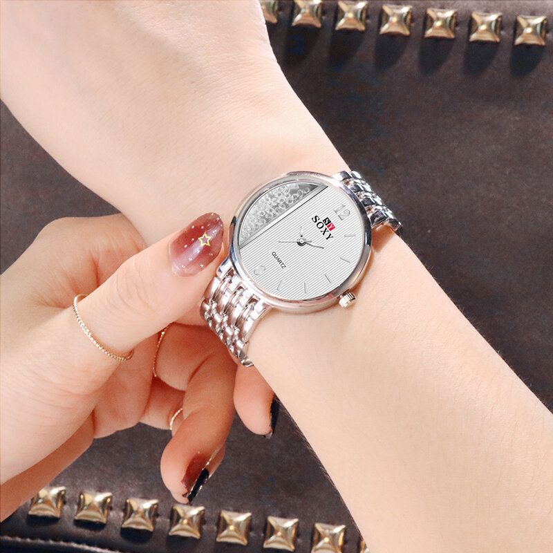 Soxy 0137 Reloj De Pulsera De Cristal De Estilo Casual Para Mujer Reloj De Cuarzo De Diseño Único