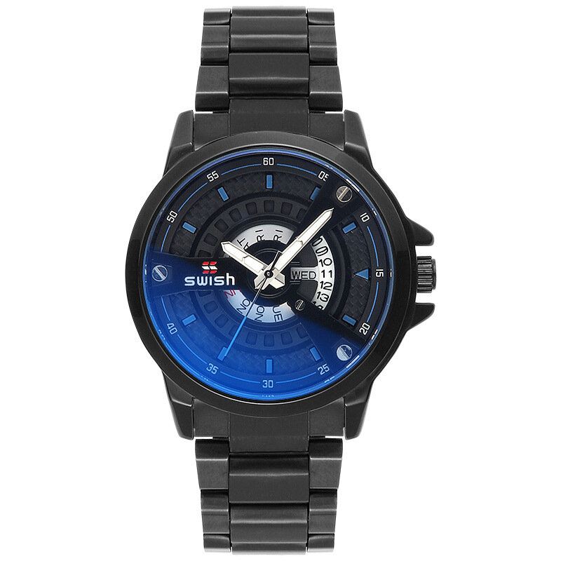 Swish 5866g Reloj De Moda Para Hombre 3atm Reloj De Cuarzo Con Pantalla De Fecha Y Semana Luminosa A Prueba De Agua