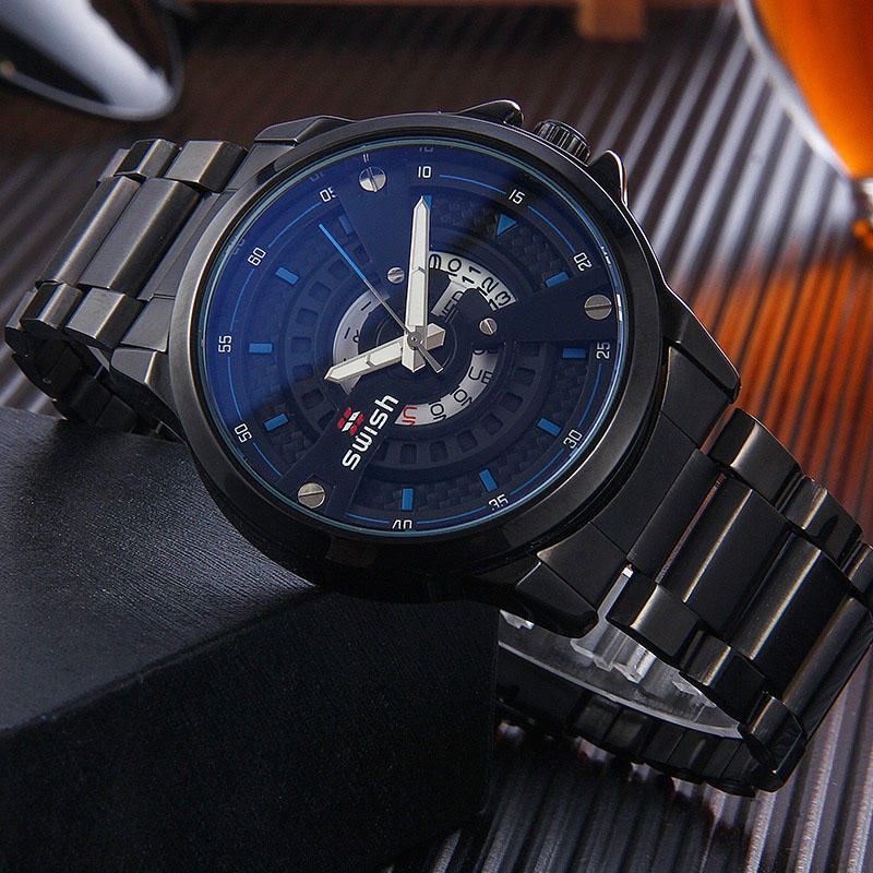 Swish 5866g Reloj De Moda Para Hombre 3atm Reloj De Cuarzo Con Pantalla De Fecha Y Semana Luminosa A Prueba De Agua