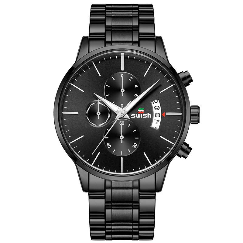 Swish 917 Reloj De Moda Para Hombre 3atm Reloj De Cuarzo Con Correa De Acero Inoxidable Resistente Al Agua Con Pantalla Luminosa