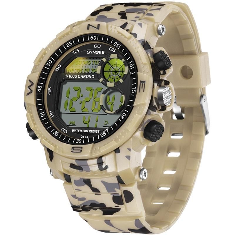 Synoke 9033 Reloj Deportivo Para Hombre Reloj Digital Para Exteriores De Camuflaje Con Fecha Luminosa Resistente Al Agua