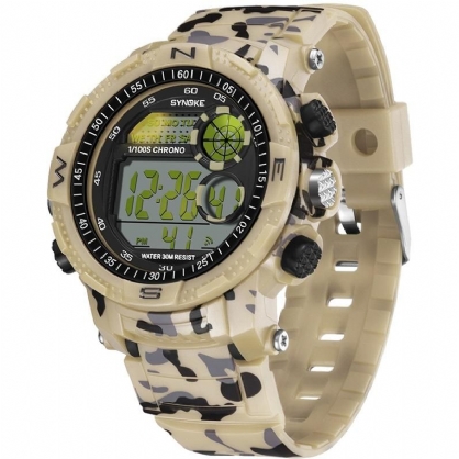 Synoke 9033 Reloj Deportivo Para Hombre Reloj Digital Para Exteriores De Camuflaje Con Fecha Luminosa Resistente Al Agua