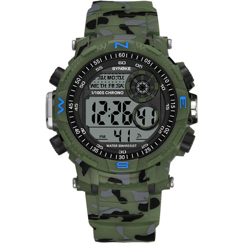 Synoke 9033 Reloj Deportivo Para Hombre Reloj Digital Para Exteriores De Camuflaje Con Fecha Luminosa Resistente Al Agua