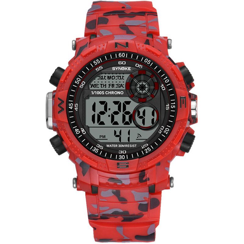 Synoke 9033 Reloj Deportivo Para Hombre Reloj Digital Para Exteriores De Camuflaje Con Fecha Luminosa Resistente Al Agua