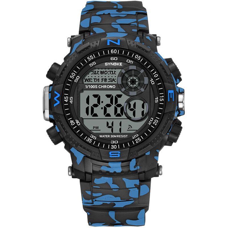 Synoke 9033 Reloj Deportivo Para Hombre Reloj Digital Para Exteriores De Camuflaje Con Fecha Luminosa Resistente Al Agua