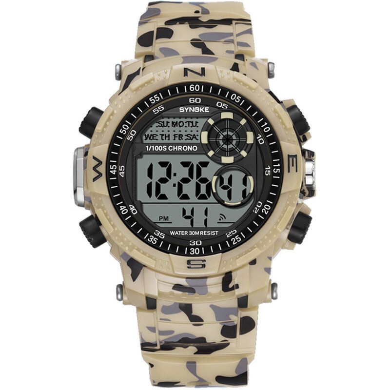 Synoke 9033 Reloj Deportivo Para Hombre Reloj Digital Para Exteriores De Camuflaje Con Fecha Luminosa Resistente Al Agua