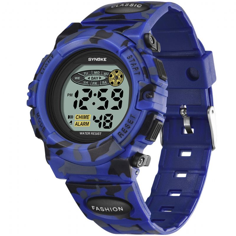 Synoke 9035 Reloj Digital Deportivo De Camuflaje Luminoso Colorido Led Para Niños