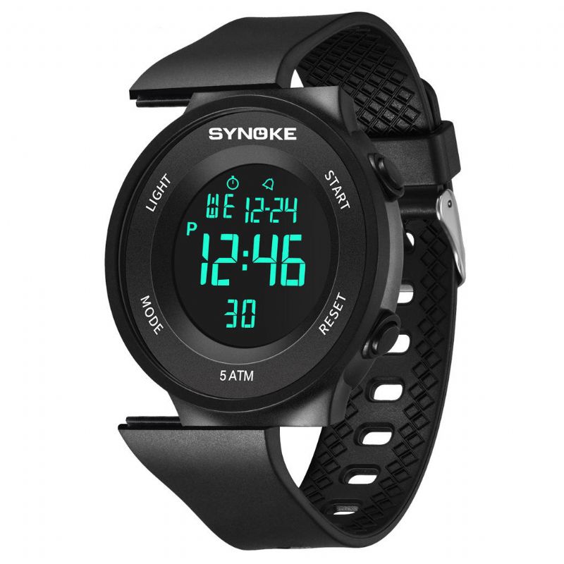 Synoke 9199 Reloj De Estudiante De Moda 5atm Pantalla Luminosa Impermeable Reloj Digital Deportivo Multifunción