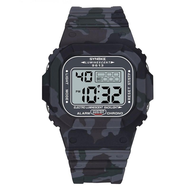 Synoke 9613 Reloj Deportivo Para Hombre Al Aire Libre Reloj Digital Con Pantalla Luminosa Impermeable 3atm