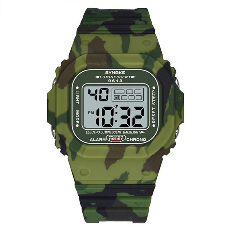 Synoke 9613 Reloj Deportivo Para Hombre Al Aire Libre Reloj Digital Con Pantalla Luminosa Impermeable 3atm