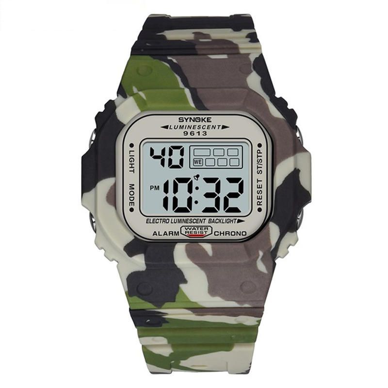 Synoke 9613 Reloj Deportivo Para Hombre Al Aire Libre Reloj Digital Con Pantalla Luminosa Impermeable 3atm