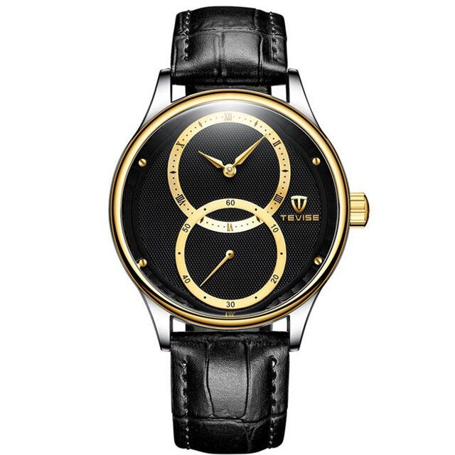 Tevise 820c Reloj Mecánico Automático De Estilo Informal Pantalla De 24 Horas Reloj De Hombre Con Banda De Cuero Genuino