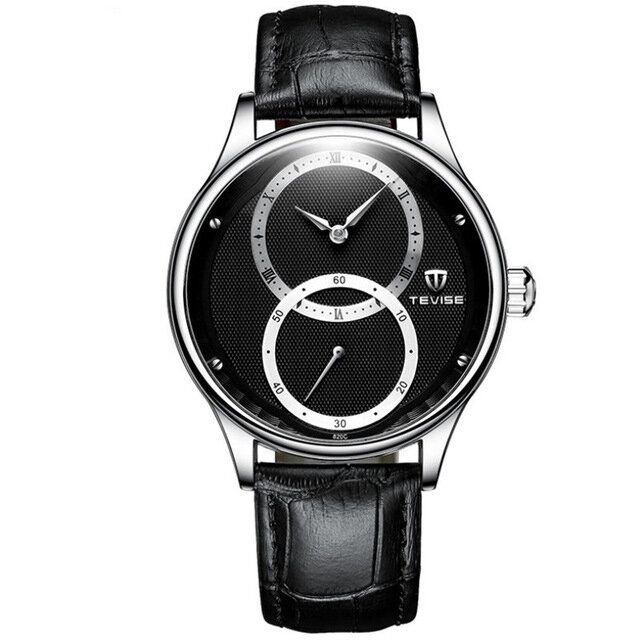 Tevise 820c Reloj Mecánico Automático De Estilo Informal Pantalla De 24 Horas Reloj De Hombre Con Banda De Cuero Genuino