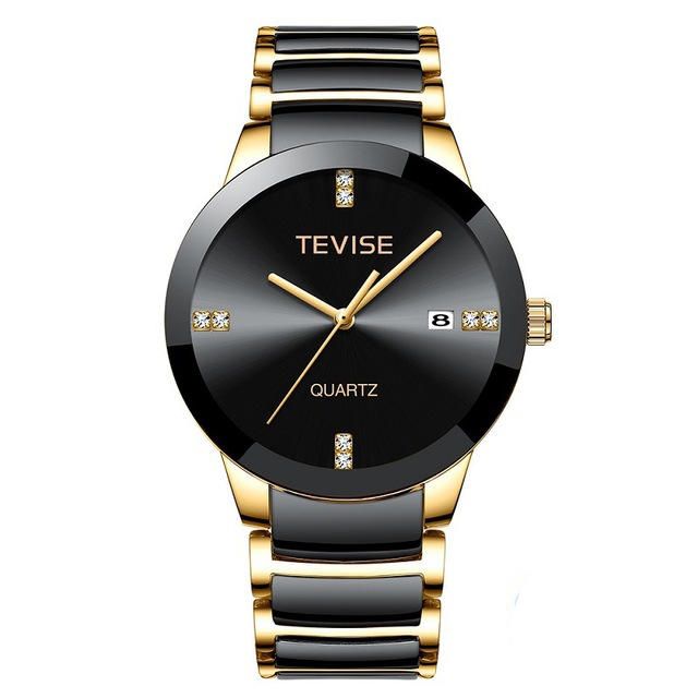 Tevise T845 Reloj De Pulsera De Estilo Casual Para Hombre Pantalla De Fecha Reloj De Cuarzo Con Banda De Acero Completa