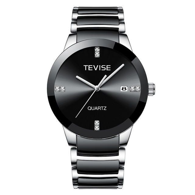 Tevise T845 Reloj De Pulsera De Estilo Casual Para Hombre Pantalla De Fecha Reloj De Cuarzo Con Banda De Acero Completa