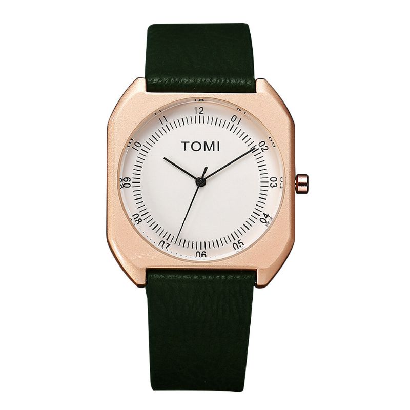 Tomi Reloj De Moda Para Hombre Reloj De Cuarzo Con Correa De Cuero Informal Con Esfera Ultrafina