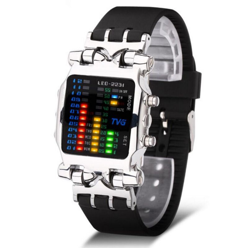 Tvg 2231 Pantalla Led Binaria Reloj Creativo Relojes Digitales Electrónicos De Moda