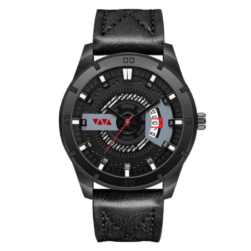 Va Va Voom Va-201 Reloj De Moda Para Hombre 3atm Reloj De Cuarzo Con Esfera Hueca A Prueba De Agua Con Pantalla De Fecha