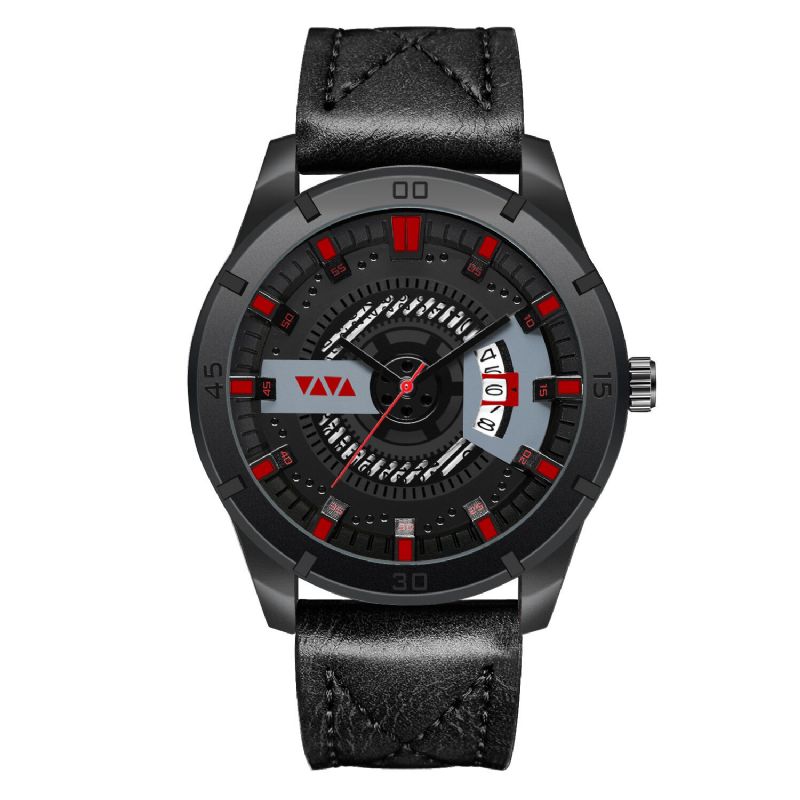 Va Va Voom Va-201 Reloj De Moda Para Hombre 3atm Reloj De Cuarzo Con Esfera Hueca A Prueba De Agua Con Pantalla De Fecha