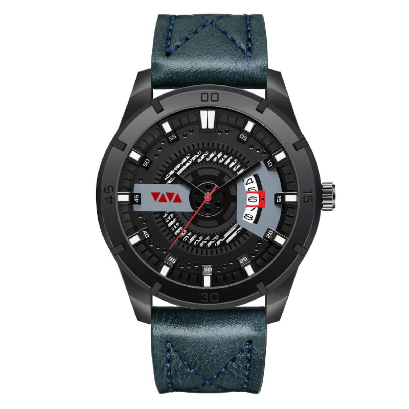 Va Va Voom Va-201 Reloj De Moda Para Hombre 3atm Reloj De Cuarzo Con Esfera Hueca A Prueba De Agua Con Pantalla De Fecha