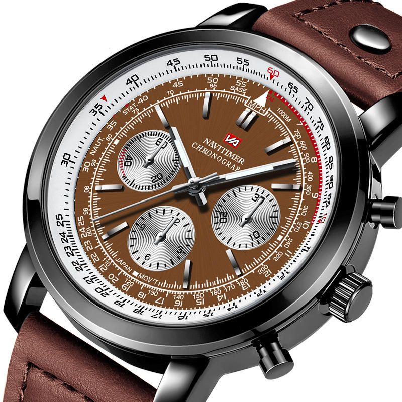 Va Va Voom Va-207 Reloj De Pulsera Impermeable Para Hombre Al Aire Libre Reloj De Cuarzo Con Versión De Cuero De Nailon