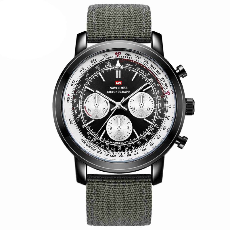 Va Va Voom Va-207 Reloj De Pulsera Impermeable Para Hombre Al Aire Libre Reloj De Cuarzo Con Versión De Cuero De Nailon