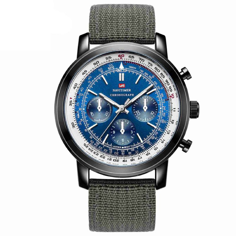 Va Va Voom Va-207 Reloj De Pulsera Impermeable Para Hombre Al Aire Libre Reloj De Cuarzo Con Versión De Cuero De Nailon