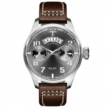 Va Va Voom Va-2092 Pantalla De Fecha Reloj De Pulsera De Hombre Con Esfera Decorativa Reloj De Cuarzo De Estilo Informal