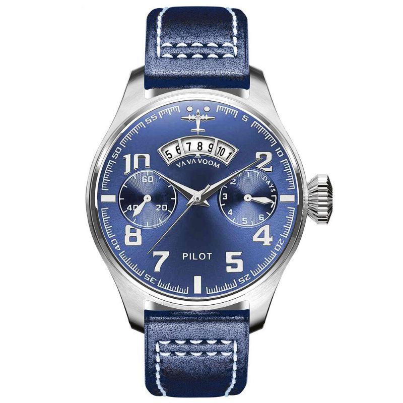 Va Va Voom Va-2092 Pantalla De Fecha Reloj De Pulsera De Hombre Con Esfera Decorativa Reloj De Cuarzo De Estilo Informal