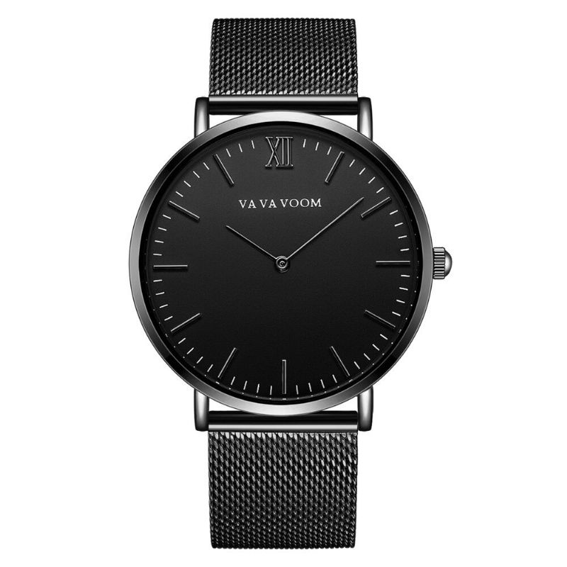 Va Va Voom Va-212 Reloj De Cuarzo De Estilo Casual De Acero Completo Reloj De Pulsera Ultradelgado Para Hombres