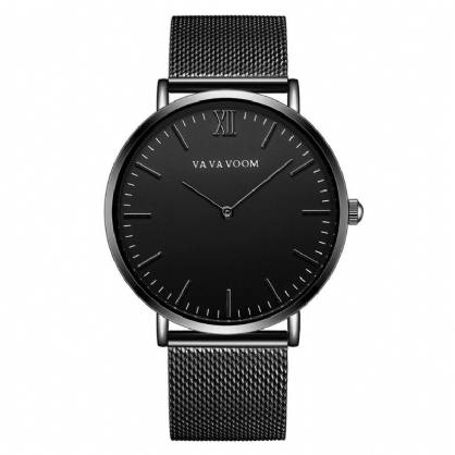 Va Va Voom Va-212 Reloj De Cuarzo De Estilo Casual De Acero Completo Reloj De Pulsera Ultradelgado Para Hombres