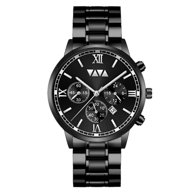 Va Va Voom Va-2142 Reloj De Moda Para Hombre Reloj Impermeable Con Indicador De Fecha Reloj De Cuarzo Con Correa De Acero Inoxidable