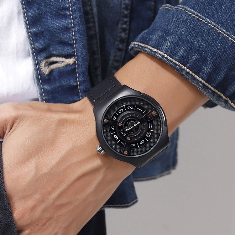 Vava Voom Moda Casual Correa De Cuero 3atm Reloj De Pulsera De Cuarzo Impermeable Para Hombre