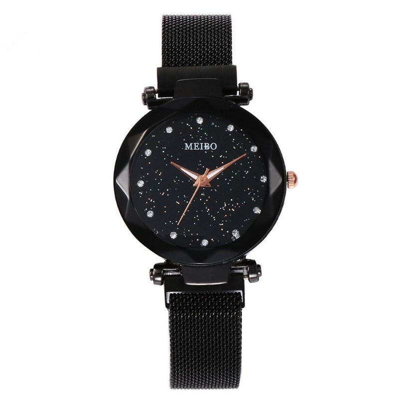 Vestido De Mujer Estrella Banda Magnética Moda De Lujo Esfera De Cristal Reloj De Cuarzo Para Mujer