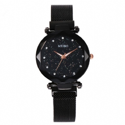 Vestido De Mujer Estrella Banda Magnética Moda De Lujo Esfera De Cristal Reloj De Cuarzo Para Mujer