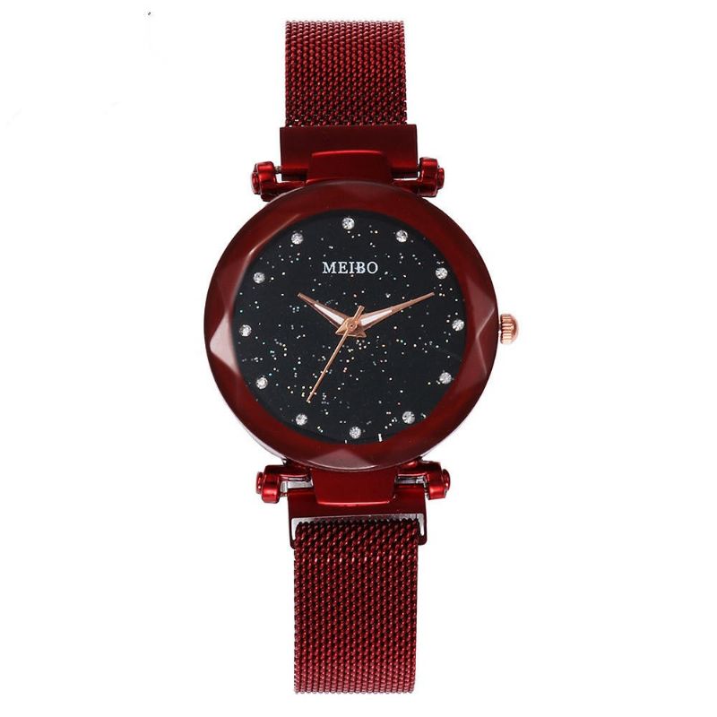 Vestido De Mujer Estrella Banda Magnética Moda De Lujo Esfera De Cristal Reloj De Cuarzo Para Mujer